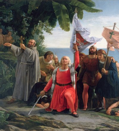 The First Landing of Christopher Columbus (1450-1506) in America, 1862 by Dioscoro Teofilo Puebla Tolin